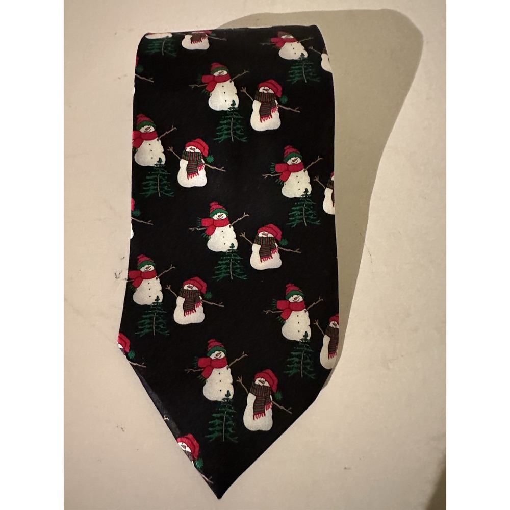 Snowman Men's Tie Silk Hallmark Holiday Traditions Christmas 4x56 EC
